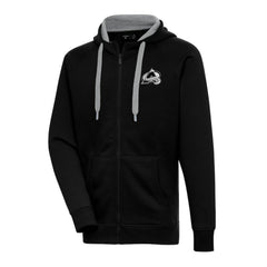 Colorado Avalanche Antigua Metallic Logo Victory Full-Zip Hoodie