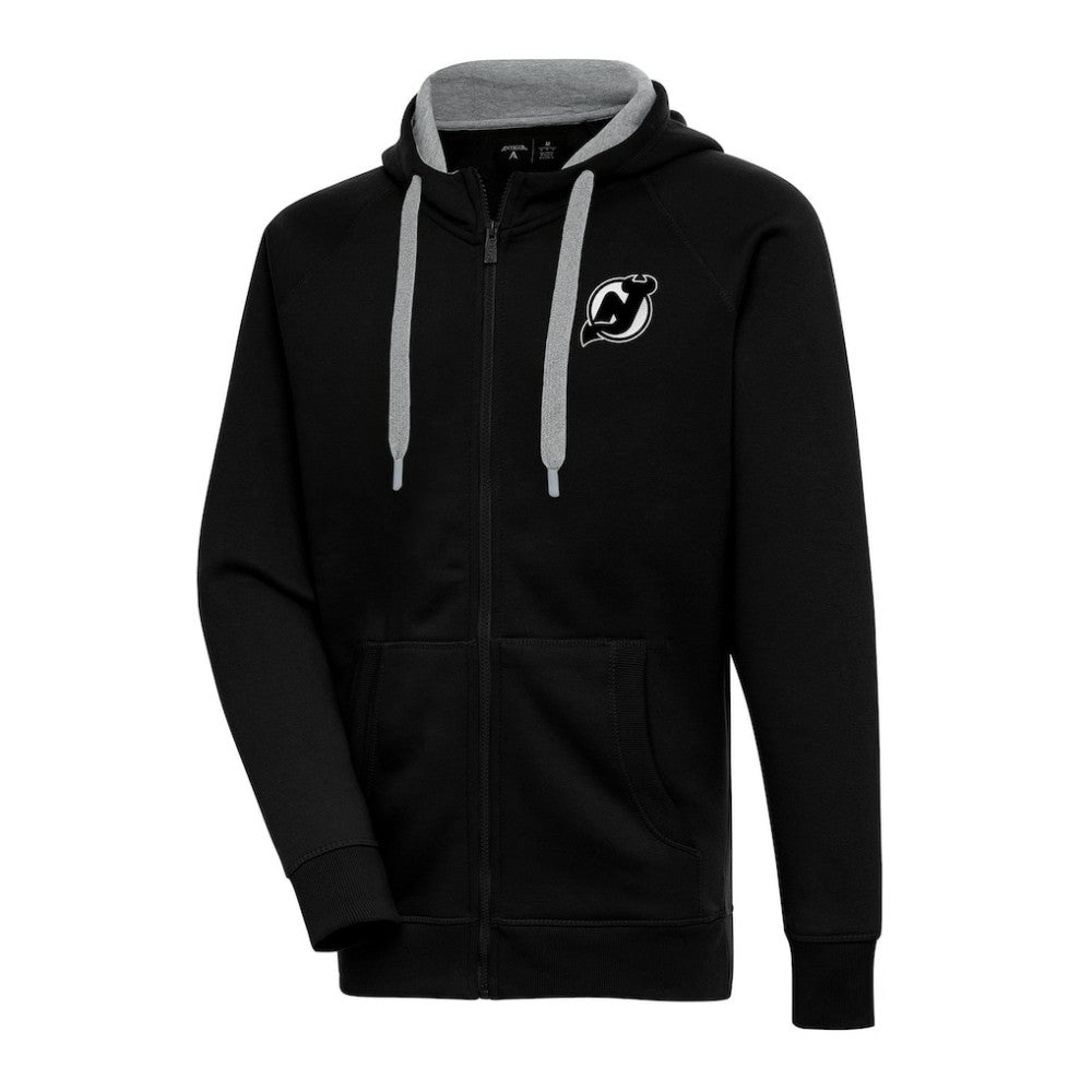 New Jersey Devils Antigua Metallic Logo Victory Full-Zip Hoodie