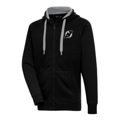 New Jersey Devils Antigua Metallic Logo Victory Full-Zip Hoodie