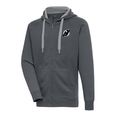New Jersey Devils Antigua Metallic Logo Victory Full-Zip Hoodie