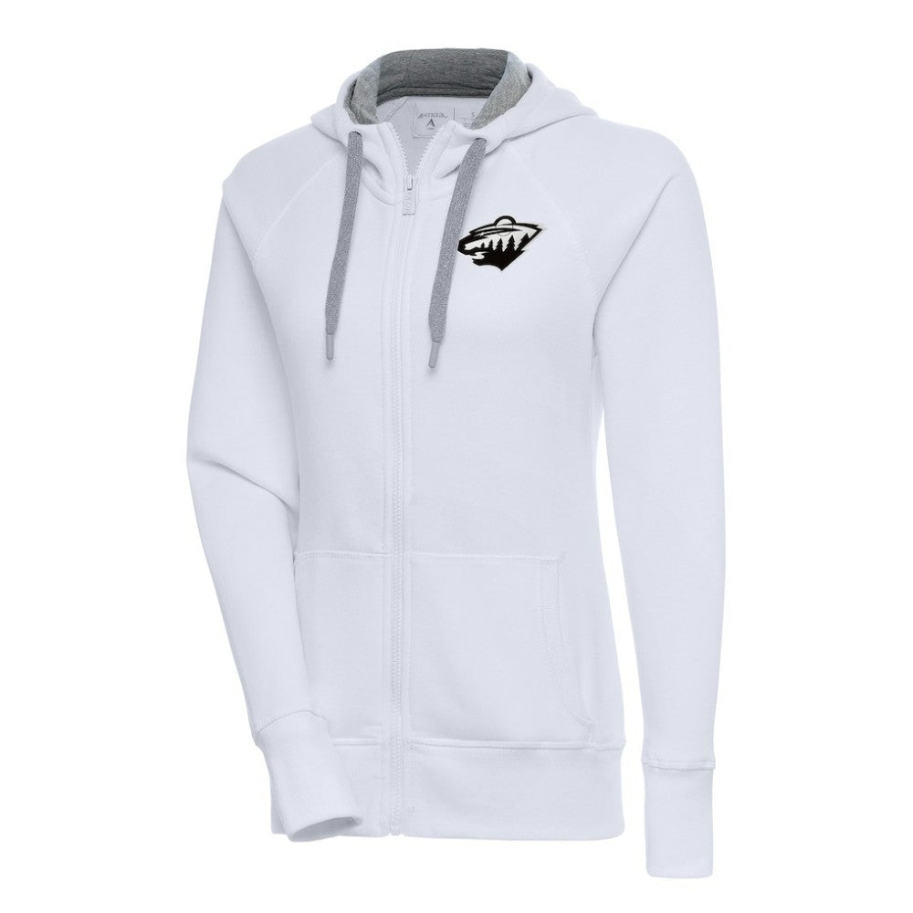 Minnesota Wild Antigua Women's Metallic Logo Victory Full-Zip Hoodie