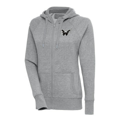 Washington Capitals Antigua Women's Metallic Logo Victory Full-Zip Hoodie