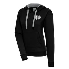 Chicago Blackhawks Antigua Women's Metallic Logo Victory Pullover Hoodie