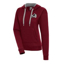Colorado Avalanche Antigua Women's Metallic Logo Victory Pullover Hoodie