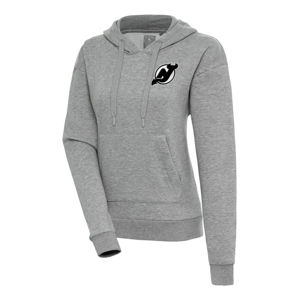New Jersey Devils Antigua Women's Metallic Logo Victory Pullover Hoodie