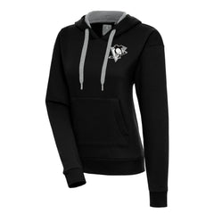 Pittsburgh Penguins Antigua Women's Metallic Logo Victory Pullover Hoodie