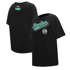 Boston Celtics Pro Standard Women's Script Boyfriend T-Shirt - Black discount