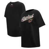 Cleveland Cavaliers Pro Standard Women's Script Boyfriend T-Shirt sale - Black discount