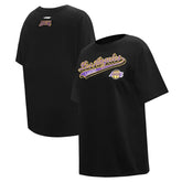 Los Angeles Lakers Pro Standard Women's Script Boyfriend T-Shirt - Black for sale
