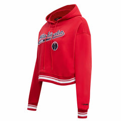 Washington Wizards Pro Standard Women's Script Tail Cropped Pullover Hoodie - Red for sale