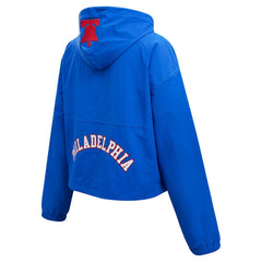Philadelphia 76ers Pro Standard Classic Wind Woven Cropped Half-Zip Jacket - Royal shop
