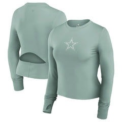 NFL Dallas Cowboys Women's Studio Fitted Long Sleeve Gym Top