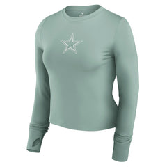 NFL Dallas Cowboys Women's Studio Fitted Long Sleeve Gym Top