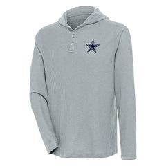 NFL Dallas Cowboys Antigua Strong Hold Long Sleeve Henley Hoodie T-Shirt
