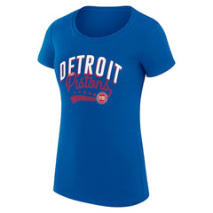 Detroit Pistons G-III 4Her by Carl Banks Women's Super-Slim Fit Lightweight Filigree Logo T-Shirt - Blue for sale