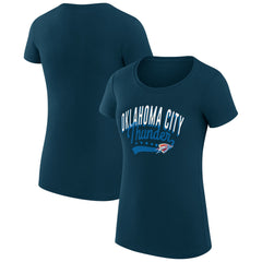 Oklahoma City Thunder G-III 4Her by Carl Banks Women's Super-Slim Fit Lightweight Filigree Logo T-Shirt - Navy for sale
