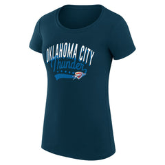Oklahoma City Thunder G-III 4Her by Carl Banks Women's Super-Slim Fit Lightweight Filigree Logo T-Shirt - Navy for sale