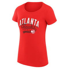 Atlanta Hawks G-III 4Her by Carl Banks Women's Super-Slim Fit Lightweight Filigree Logo T-Shirt - Red online