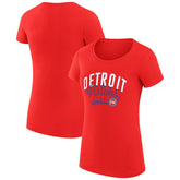 Detroit Pistons G-III 4Her by Carl Banks Women's Super-Slim Fit Lightweight Filigree Logo T-Shirt - Red for sale