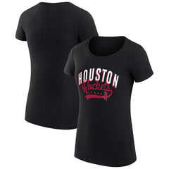 Houston Rockets G-III 4Her by Carl Banks Women's Super-Slim Fit Lightweight Filigree Logo T-Shirt - Black on sale