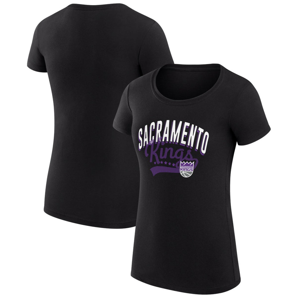 Sacramento Kings G-III 4Her by Carl Banks Women's Super-Slim Fit Lightweight Filigree Logo T-Shirt - Black discount