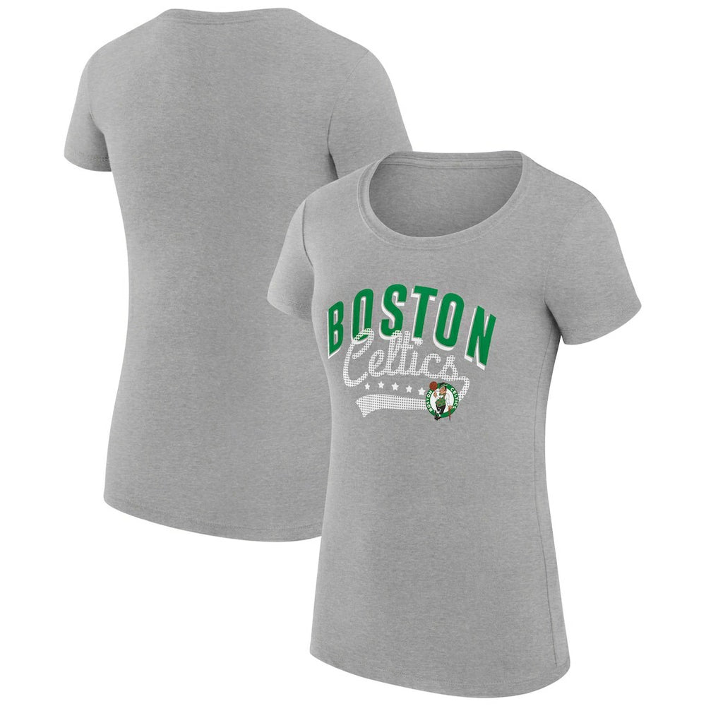 Boston Celtics G-III 4Her by Carl Banks Women's Super-Slim Fit Lightweight Filigree Logo T-Shirt - Heather Gray discount