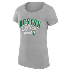 Boston Celtics G-III 4Her by Carl Banks Women's Super-Slim Fit Lightweight Filigree Logo T-Shirt - Heather Gray discount