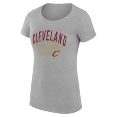 Cleveland Cavaliers G-III 4Her by Carl Banks Women's Super-Slim Fit Lightweight Filigree Logo T-Shirt - Heather Gray outlet