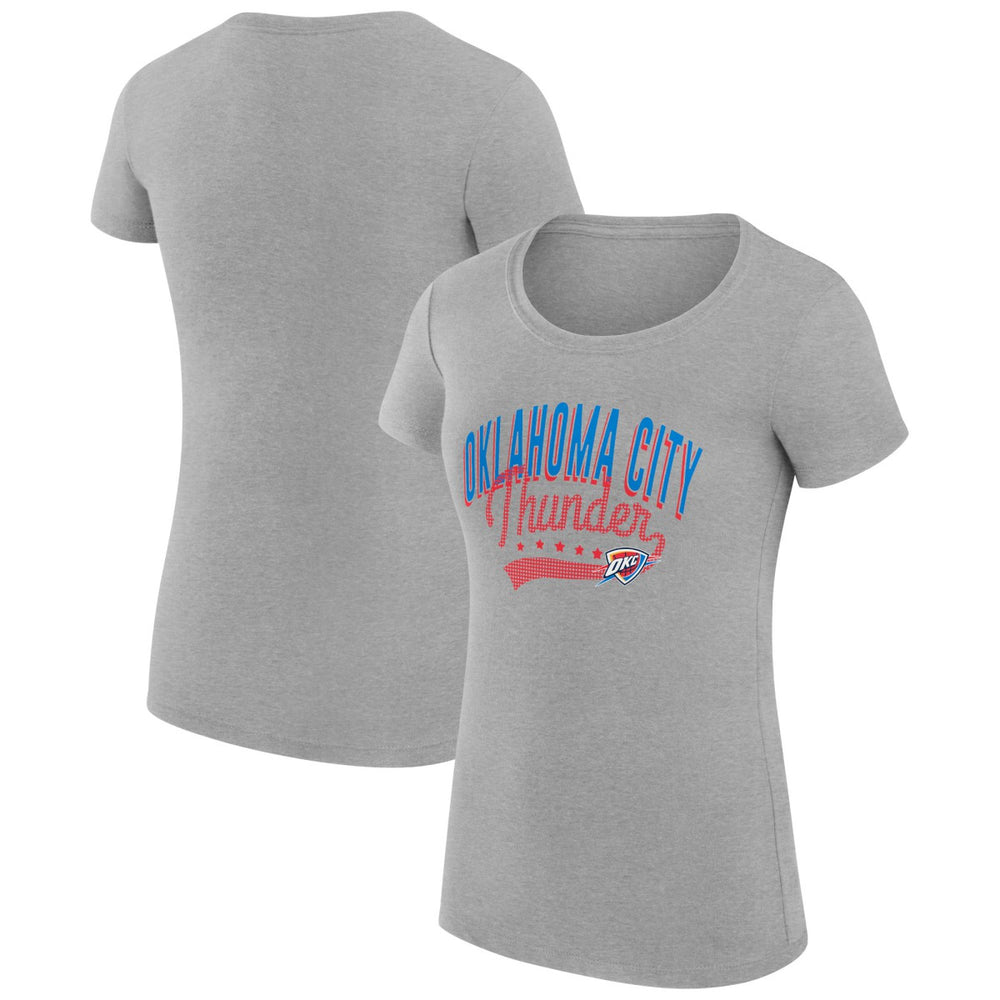 Oklahoma City Thunder G-III 4Her by Carl Banks Women's Super-Slim Fit Lightweight Filigree Logo T-Shirt - Heather Gray for sale