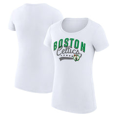 Boston Celtics G-III 4Her by Carl Banks Women's Super-Slim Fit Lightweight Filigree Logo T-Shirt - White online