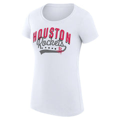Houston Rockets G-III 4Her by Carl Banks Women's Super-Slim Fit Lightweight Filigree Logo T-Shirt - White for sale