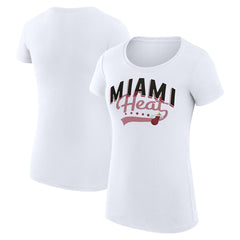 Miami Heat G-III 4Her by Carl Banks Women's Super-Slim Fit Lightweight Filigree Logo T-Shirt - White shop