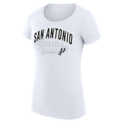 San Antonio Spurs G-III 4Her by Carl Banks Women's Super-Slim Fit Lightweight Filigree Logo T-Shirt - White for sale