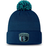 Seattle Kraken Fanatics 2024 NHL Draft Cuffed Knit Hat with Pom