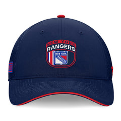 New York Rangers Fanatics 2024 NHL Draft On Stage Trucker Adjustable Hat