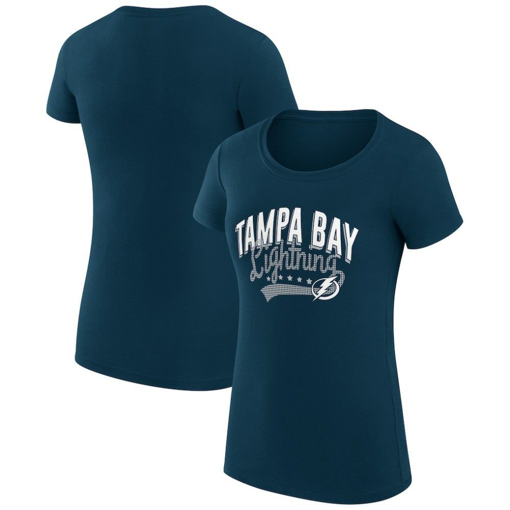Tampa Bay Lightning G-III 4Her by Carl Banks Women's Super-Slim Fit Lightweight Filigree Logo T-Shirt – Navy