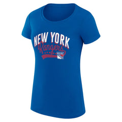 New York Rangers G-III 4Her by Carl Banks Women's Super-Slim Fit Lightweight Filigree Logo T-Shirt – Blue