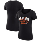 Anaheim Ducks G-III 4Her by Carl Banks Women's Super-Slim Fit Lightweight Filigree Logo T-Shirt – Black