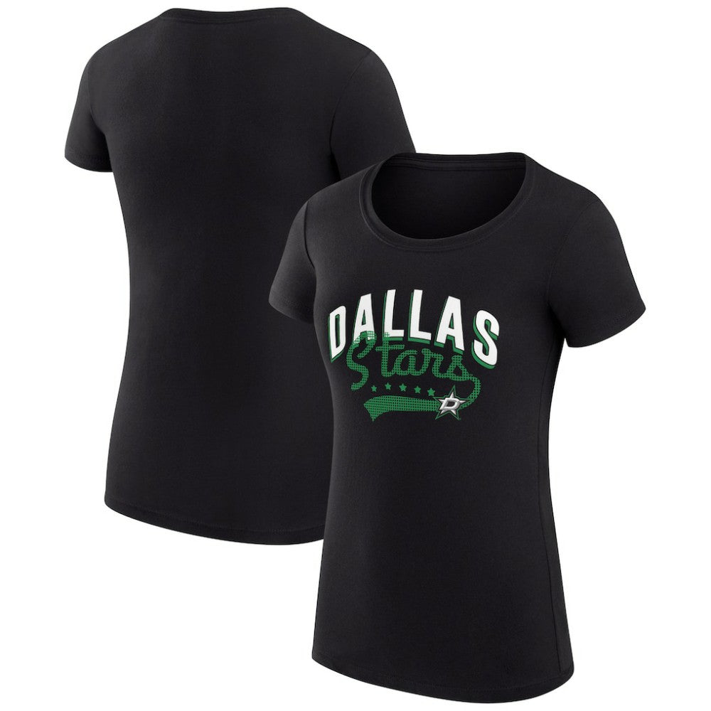 Dallas Stars G-III 4Her by Carl Banks Women's Super-Slim Fit Lightweight Filigree Logo T-Shirt – Black