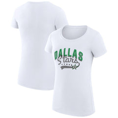 Dallas Stars G-III 4Her by Carl Banks Women's Super-Slim Fit Lightweight Filigree Logo T-Shirt – White