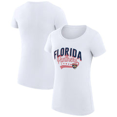 Florida Panthers G-III 4Her by Carl Banks Women's Super-Slim Fit Lightweight Filigree Logo T-Shirt – White