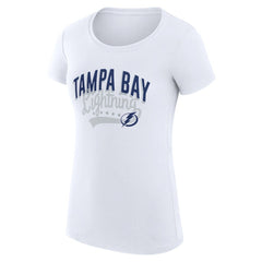 Tampa Bay Lightning G-III 4Her by Carl Banks Women's Super-Slim Fit Lightweight Filigree Logo T-Shirt – White