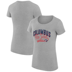 Columbus Blue Jackets G-III 4Her by Carl Banks Women's Super-Slim Fit Lightweight Filigree Logo T-Shirt – Gray