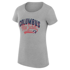 Columbus Blue Jackets G-III 4Her by Carl Banks Women's Super-Slim Fit Lightweight Filigree Logo T-Shirt – Gray