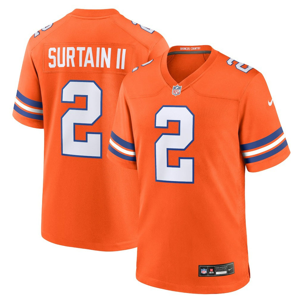 NFL Denver Broncos Patrick Surtain II Mile High Collection 1977 Throwback Player Game Jersey