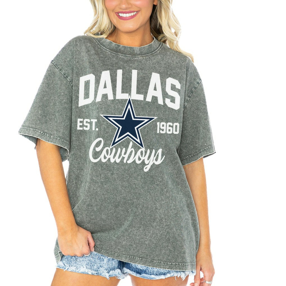NFL Dallas Cowboys Gameday Couture Women's Tackle Titan Boyfriend Washed T-Shirt