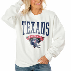 NFL Houston Texans Gameday Couture Women's Oversized Yard Line Tri-Blend Pullover Sweatshirt