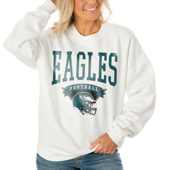 NFL Philadelphia Eagles Gameday Couture Women's Oversized Yard Line Tri-Blend Pullover Sweatshirt
