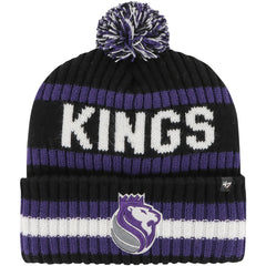 Sacramento Kings '47 Bering Cuffed Knit Hat with Pom - Black | 47 brand outlet