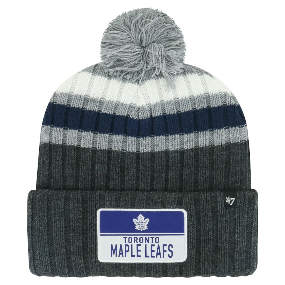 Toronto Maple Leafs '47 Stack Patch Cuffed Knit Hat with Pom